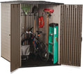 Large Vertical Resin Outdoor Storage Shed (5 x 6 Ft), Brown S225