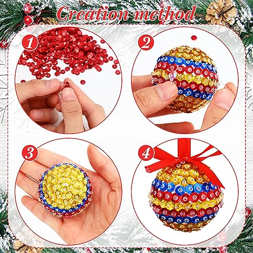 20 Sets Christmas Crafts Sequin Ornaments Kit Q884