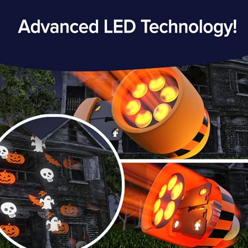 Halloween Holiday LED Projector with 6 Slides & Remote W18576