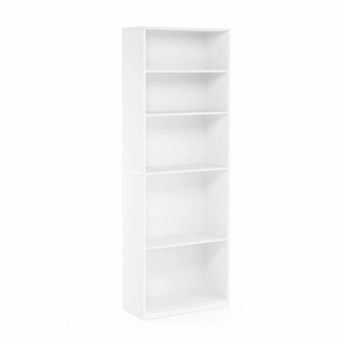 White 5-Shelf Engineered Wood Bookcase W6925