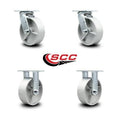 Semi Steel Cast Iron Swivel Top Plate Caster Set of 4 with Silver Wheels S326
