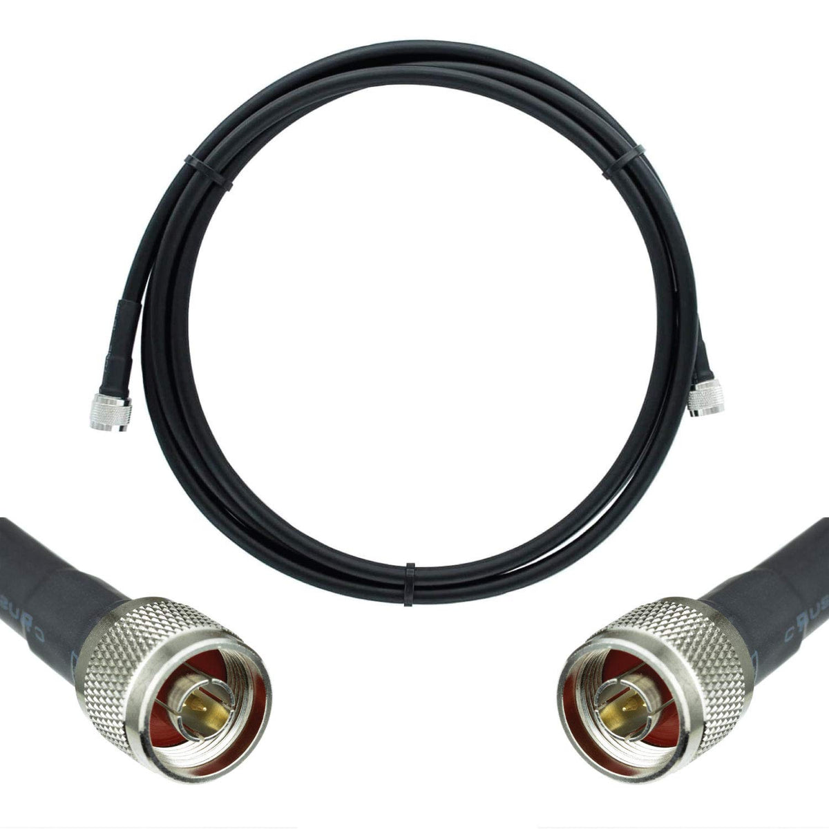 50-ohm N-Male to N-Male Black Coax Cable 60ft L91037