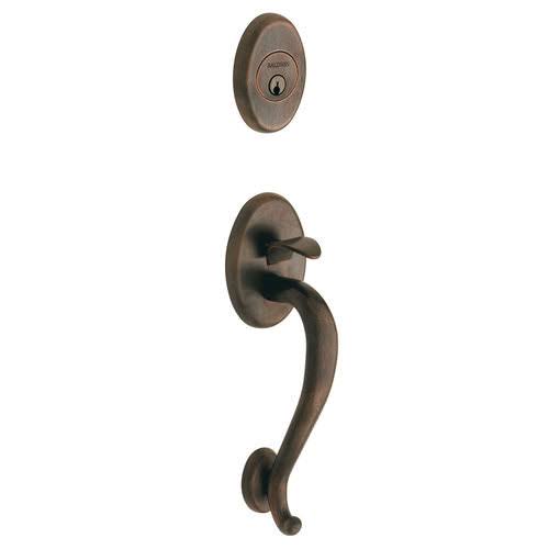 Distressed Oil-Rubbed Bronze Handleset with Classic Knob O18194