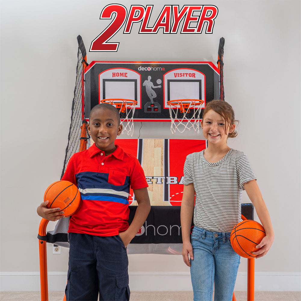 Arcade Basketball Game, Indoor 1-4 Player, LED Scoreboard, 8 Game Modes, 5 Balls S1847