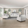 Cream Chenille Upholstered Sofa, Loveseat and Lounge Chair Set B9498