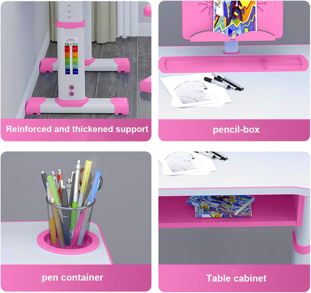 Adjustable Study Desk and Chair Set with Bookstand Q547