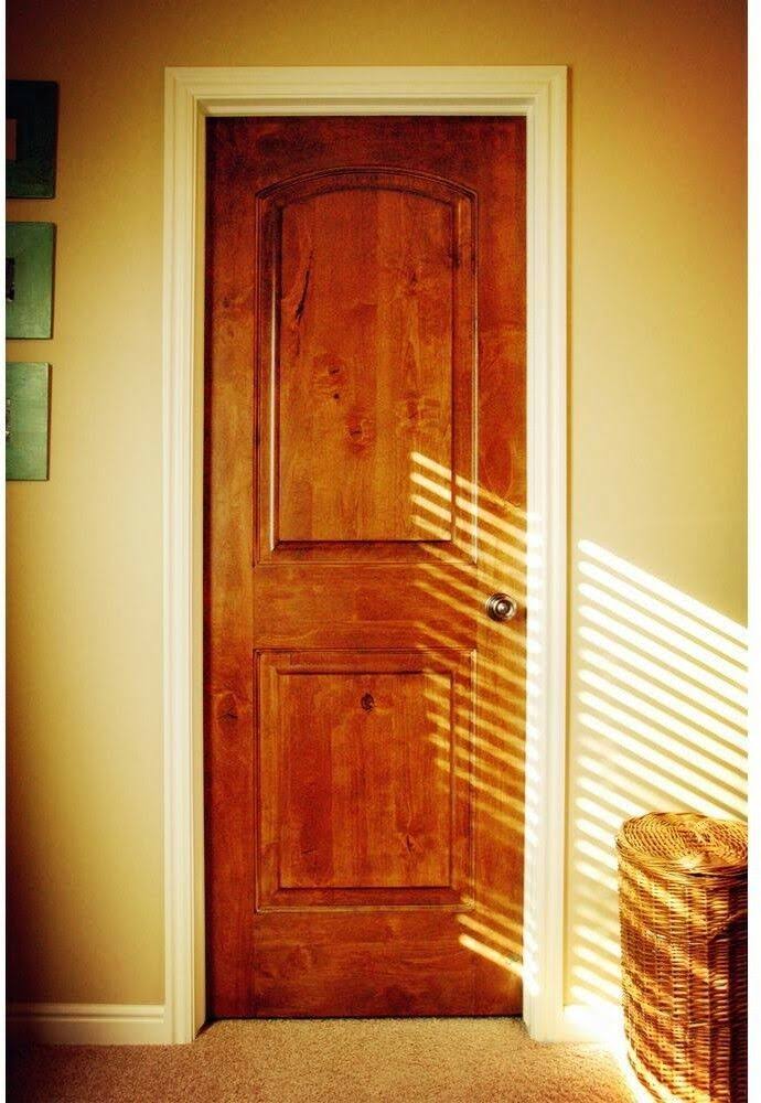 28 in. x 80 in. Rustic Knotty Alder 2-Panel Solid Door I67360