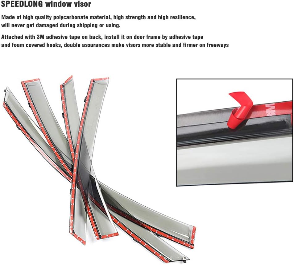 Car Window Visor Vent Shade Deflector Sun Rain Guards J308