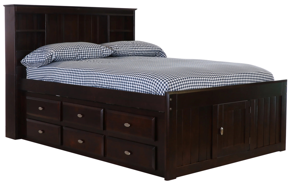 Full Size Bed Frame with Headboard and 6 Drawers X3974