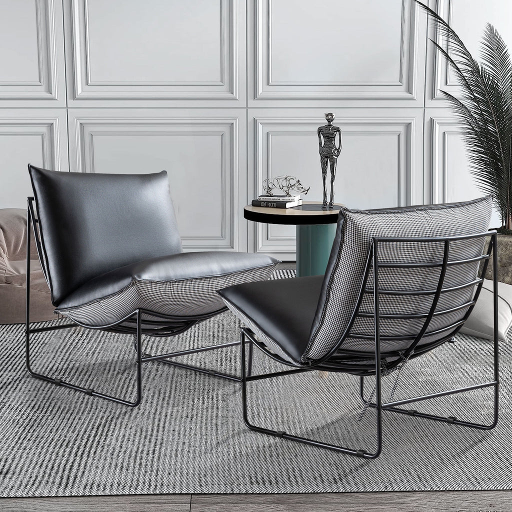Metal Framed Accent Chair with Pillow P79312