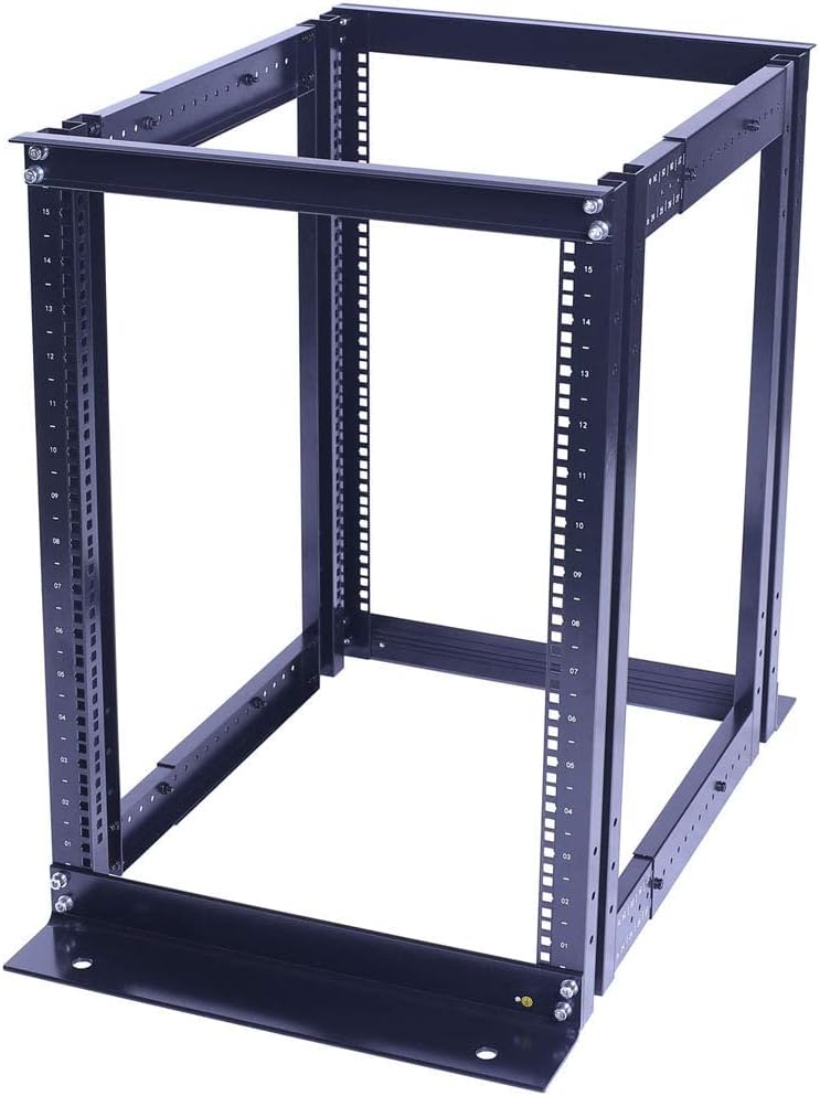 22U 4 Post Open Rack Frame Rack Enclosure 19 Inch Adjustable Depth Aluminum J28018