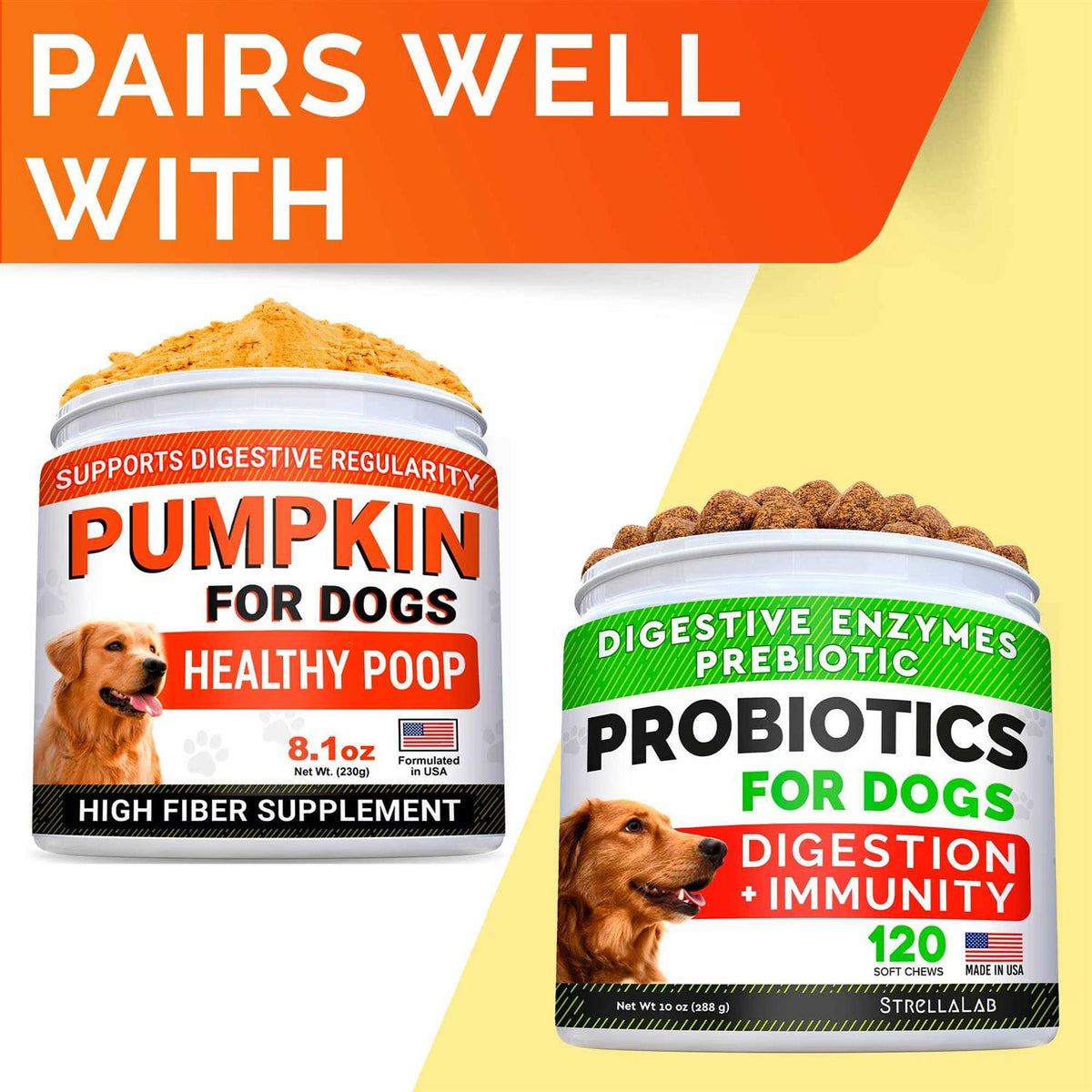 Pumpkin High Fiber Digestive Supplement for Dogs W8718