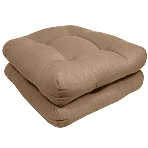 Red Tufted 19" x 19" Outdoor Chair Cushions, 4 Count O6360