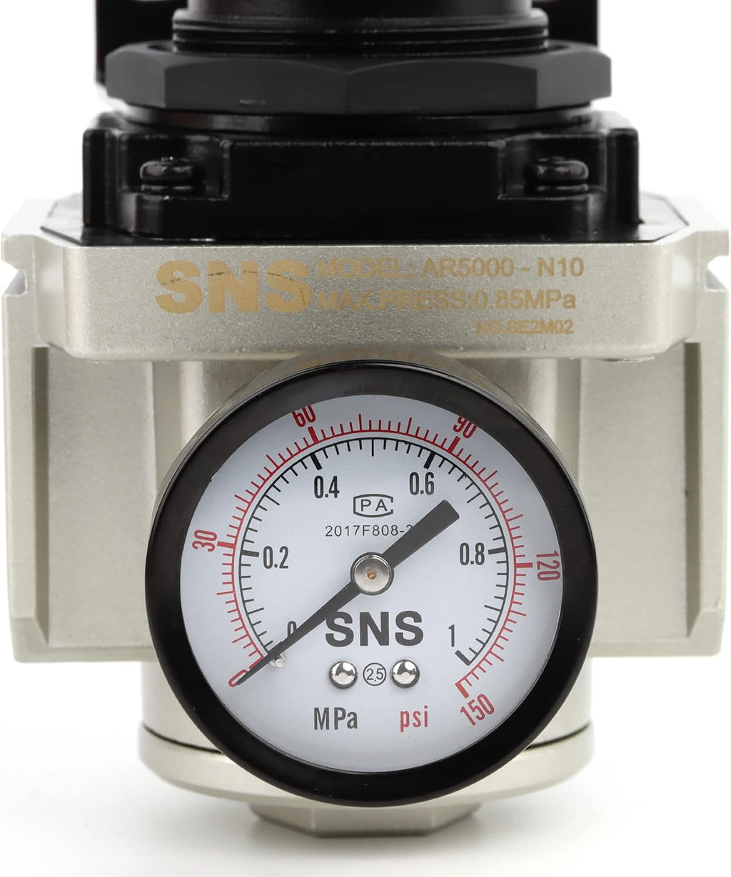 Female Thread 1'' NPT Air Pressure Regulator 0-150 PSI Adjustable, Bracket, Gauge Pack of 2 V640
