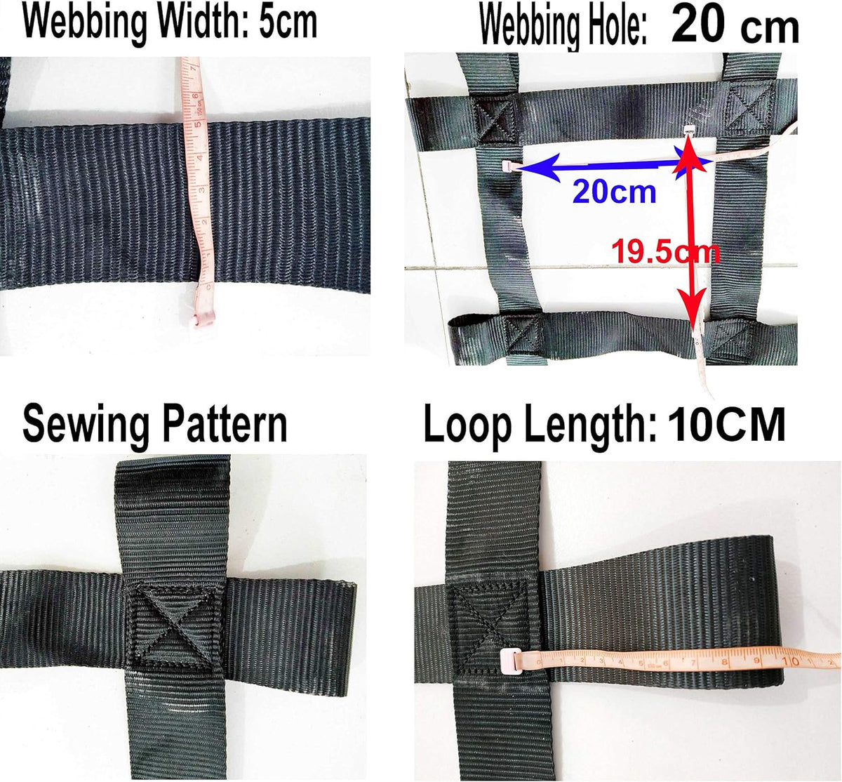 Climbing Cargo Net Black 12 ft x 4 ft J88873