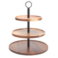 2 Set 3 Tier Cupcake Stand, Wood Veneer Serving Tray, 8"x10"x12" M476487