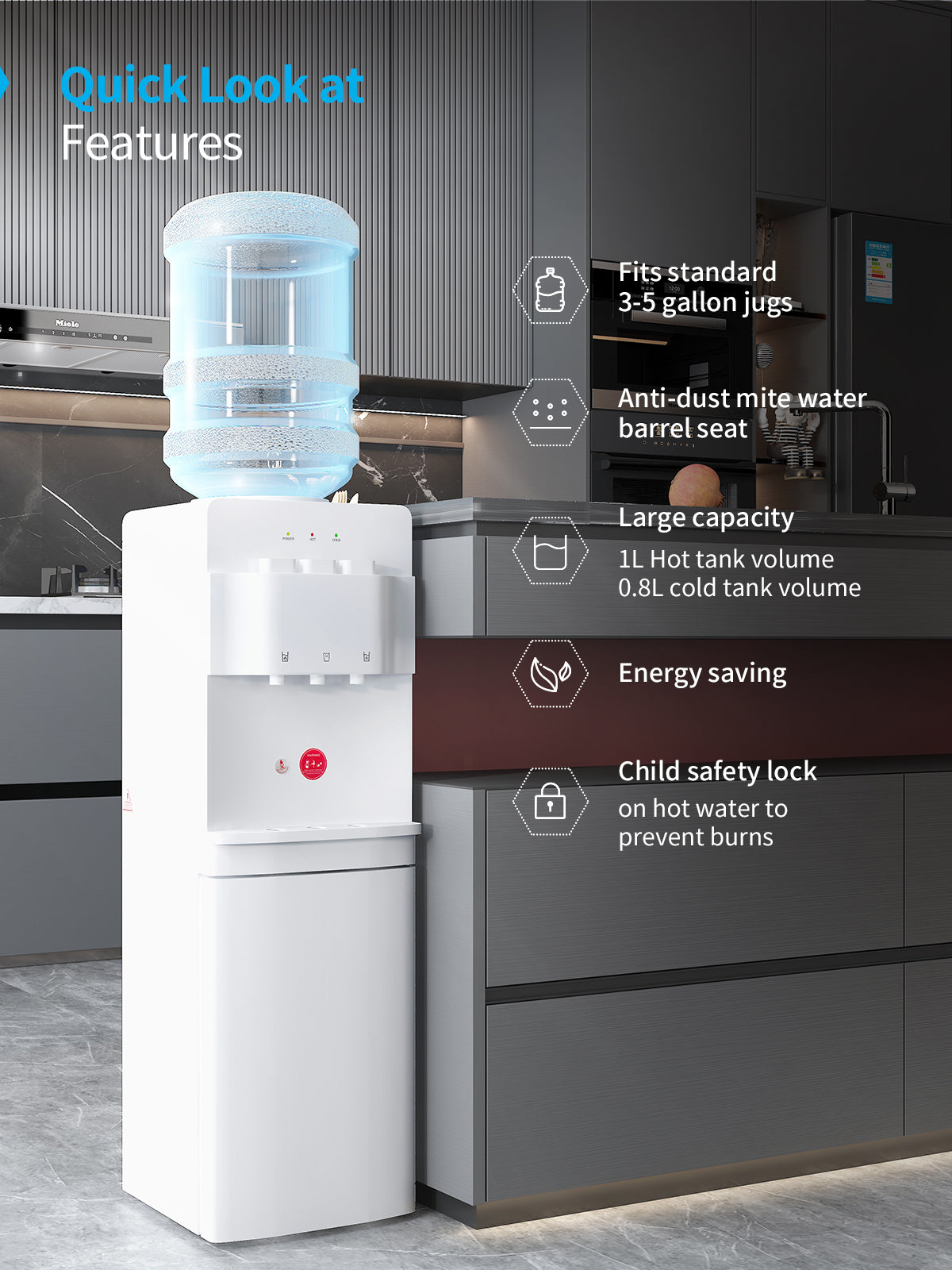 White Top Load Water Dispenser M95681