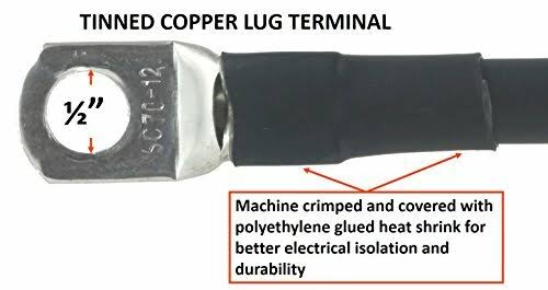 200 Amp Welding Leads Assembly Set with Terminal Lug Connector, #2 AWG Cable, 25 Feet Each Lead C295012