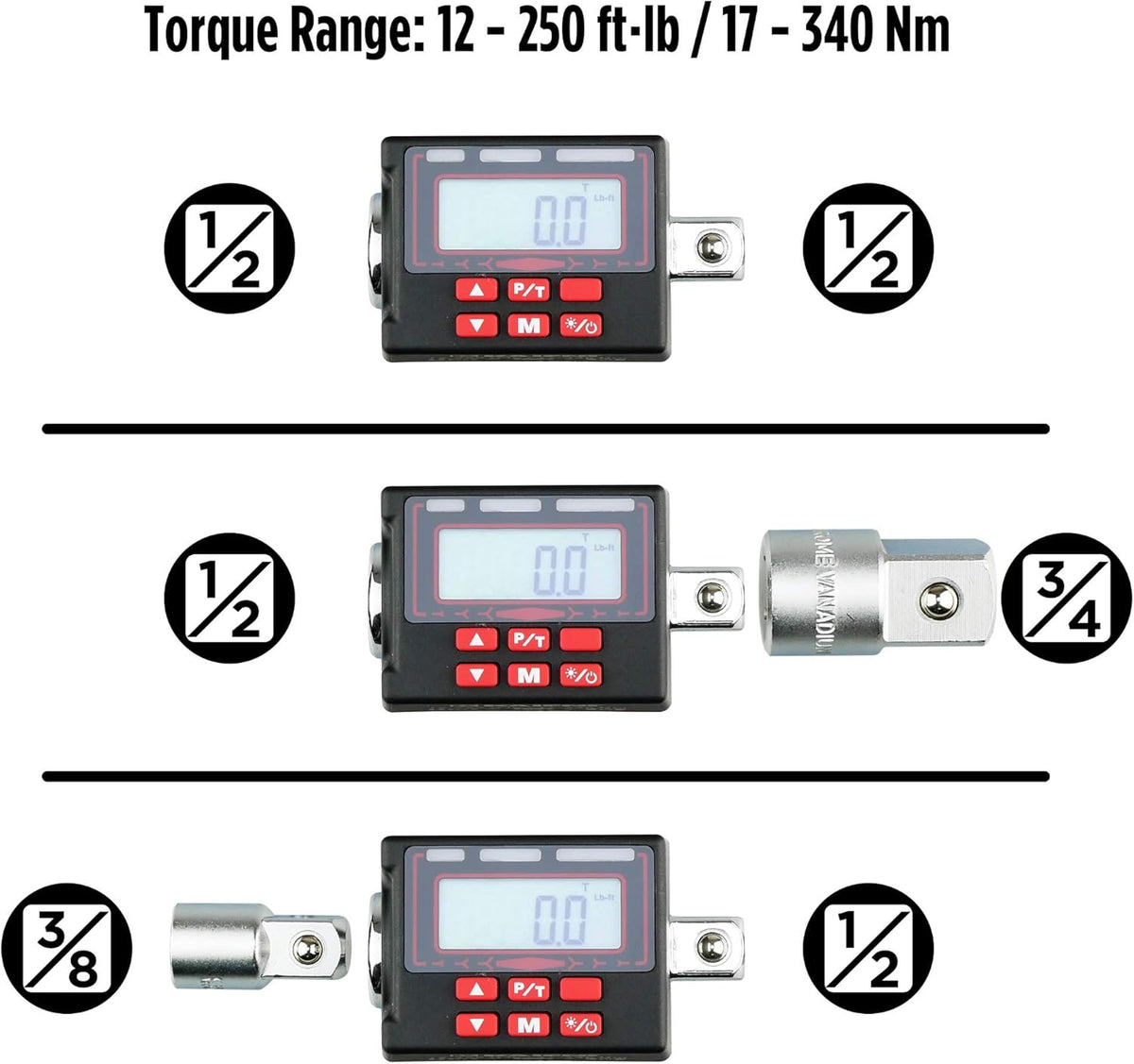 1/2-Inch Digital Torque Adapter Y371