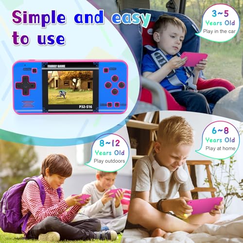 Handheld Game with 220 32-bit Video Games, 3.0” IPS Screen, Rechargeable Portable Mini Arcade X480249