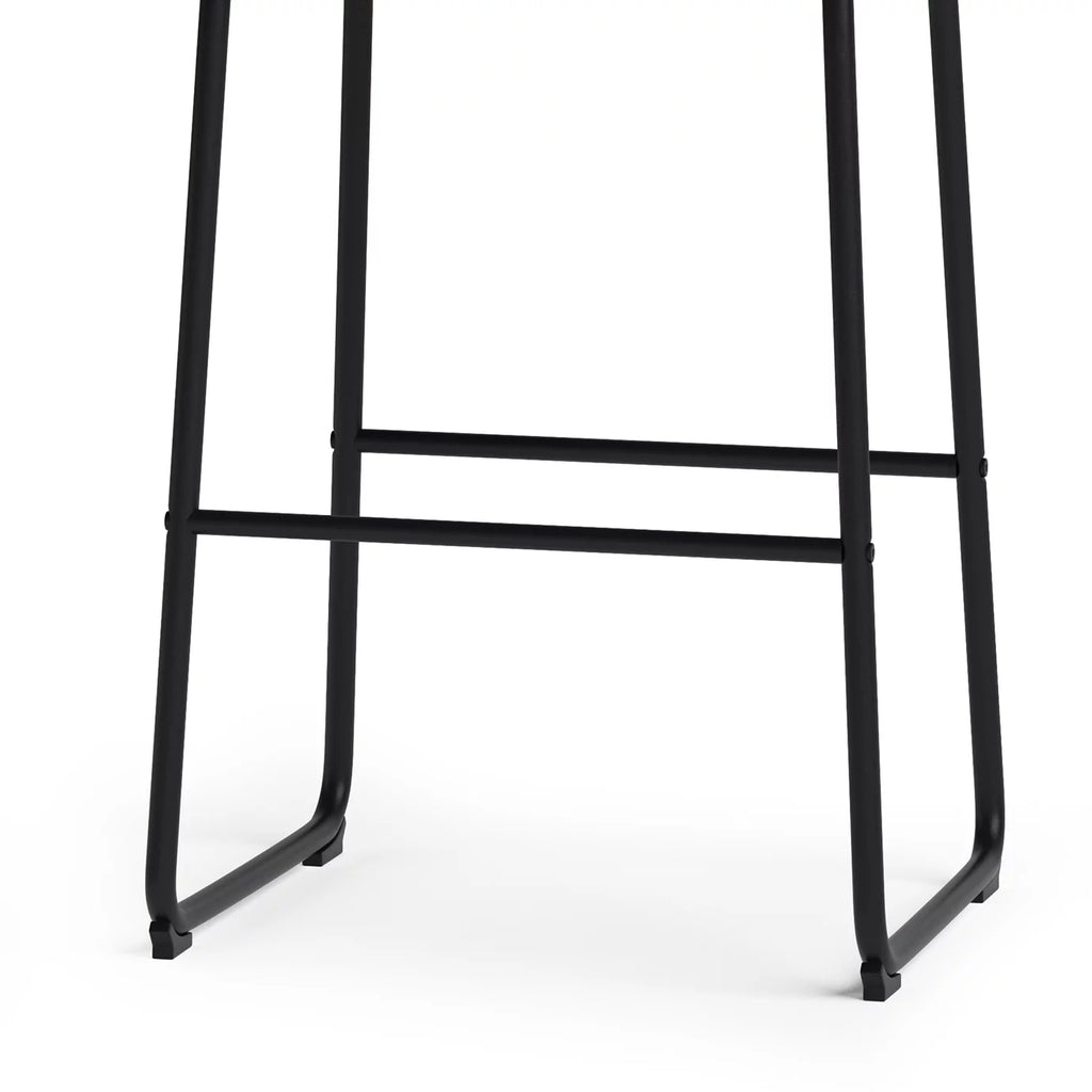 Distressed Charcoal Grey Faux Leather Bar Stool Set of 2 M865