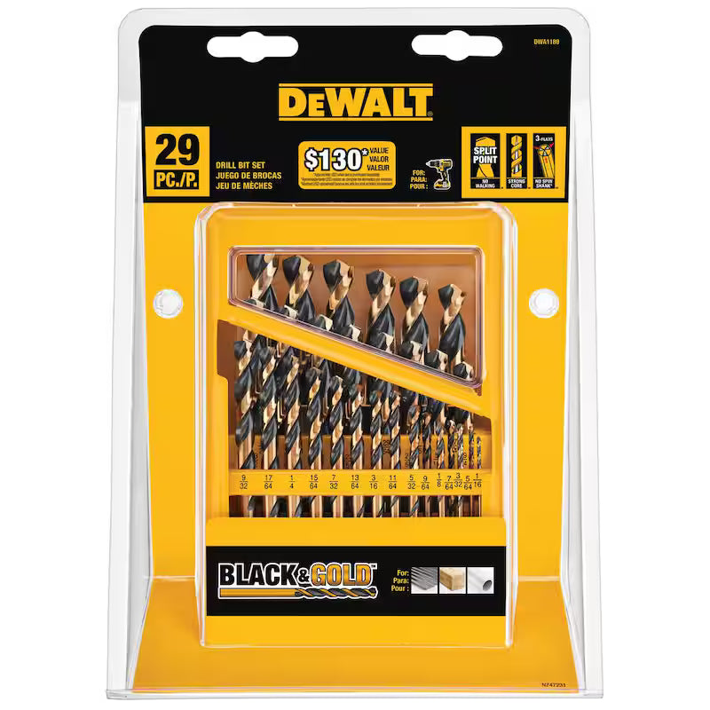 Black and Gold Drill Bit Set 29-Piece G9164