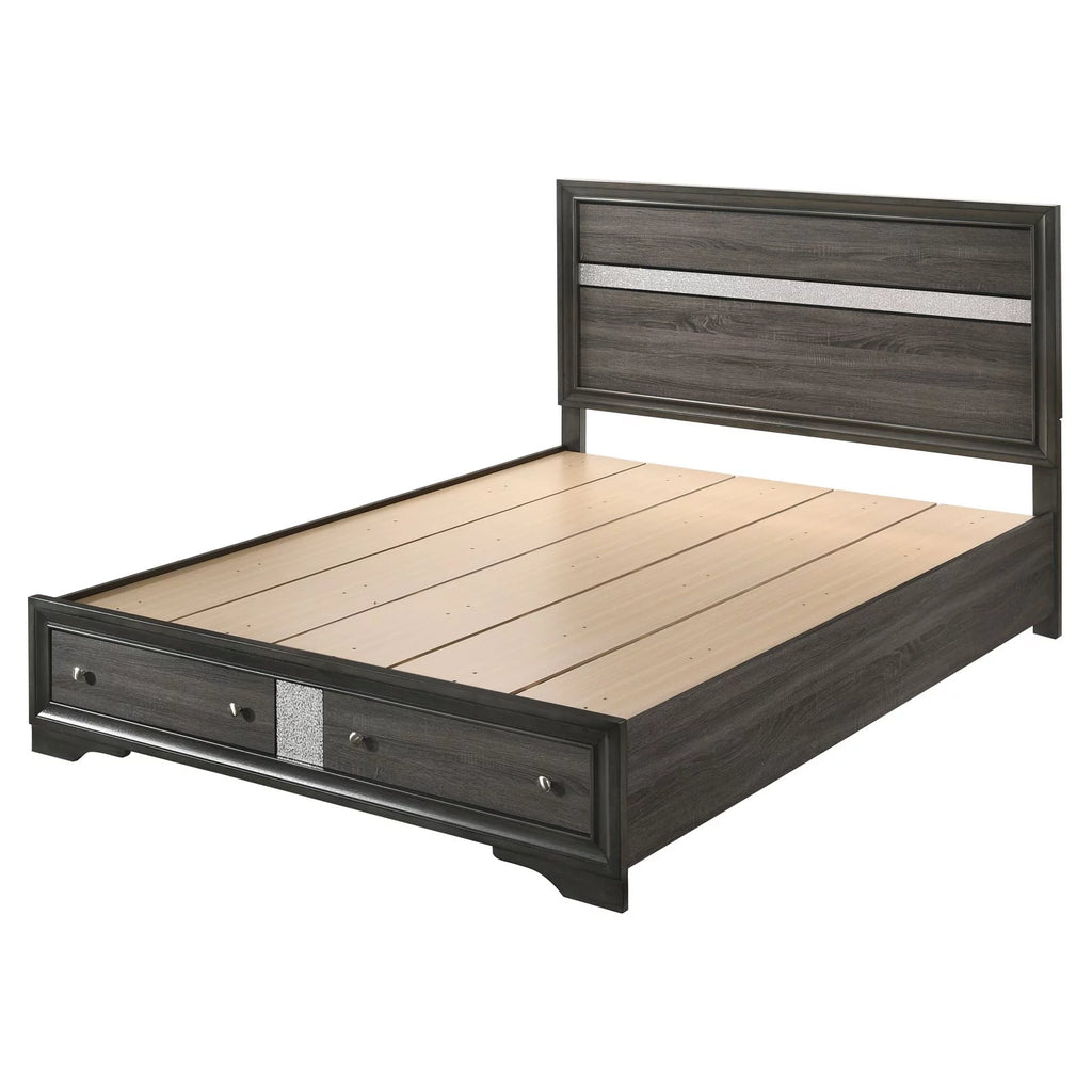 White Eastern King Bed with Storage O9888