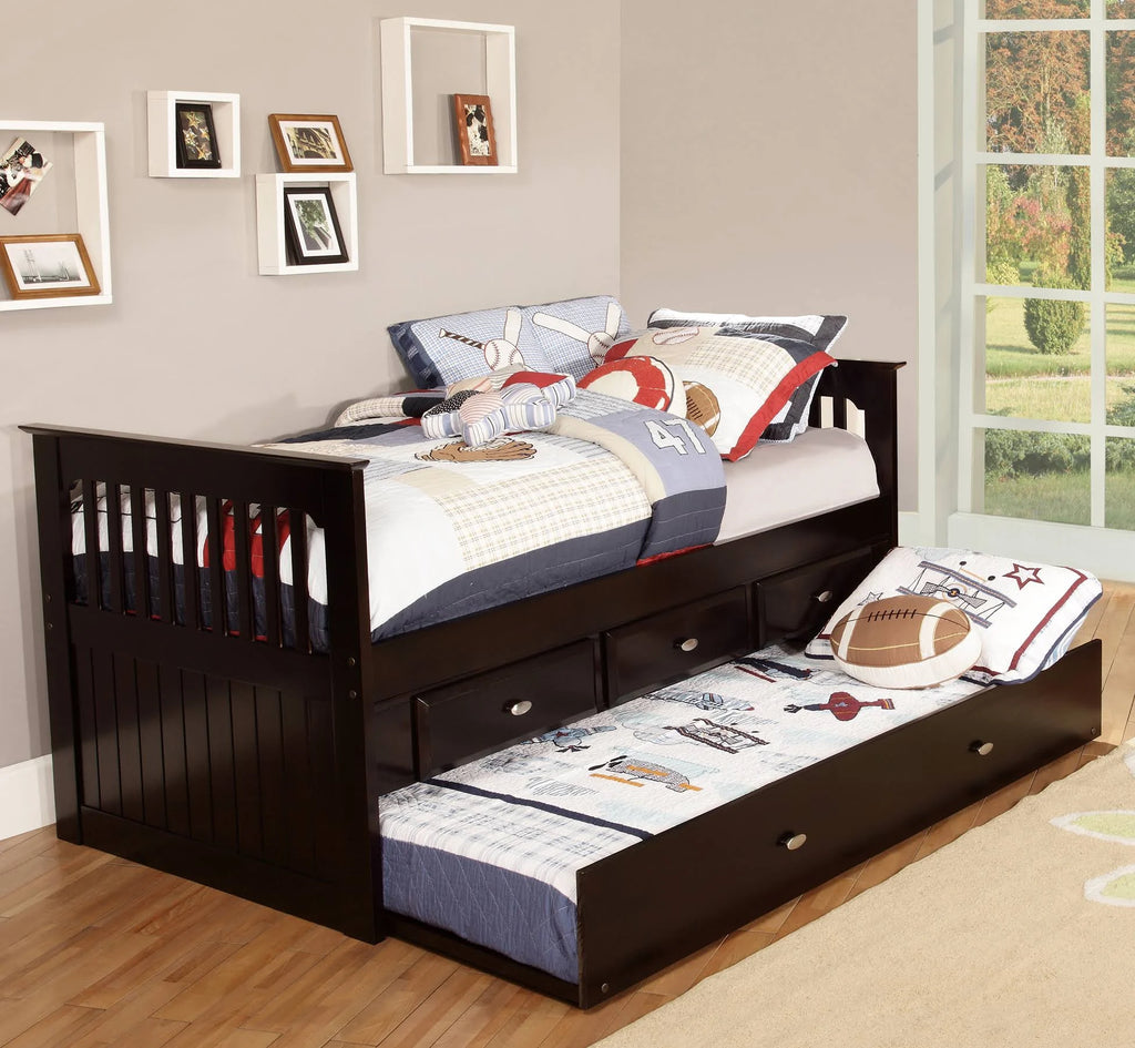 Twin Rake Bed Espresso S533822