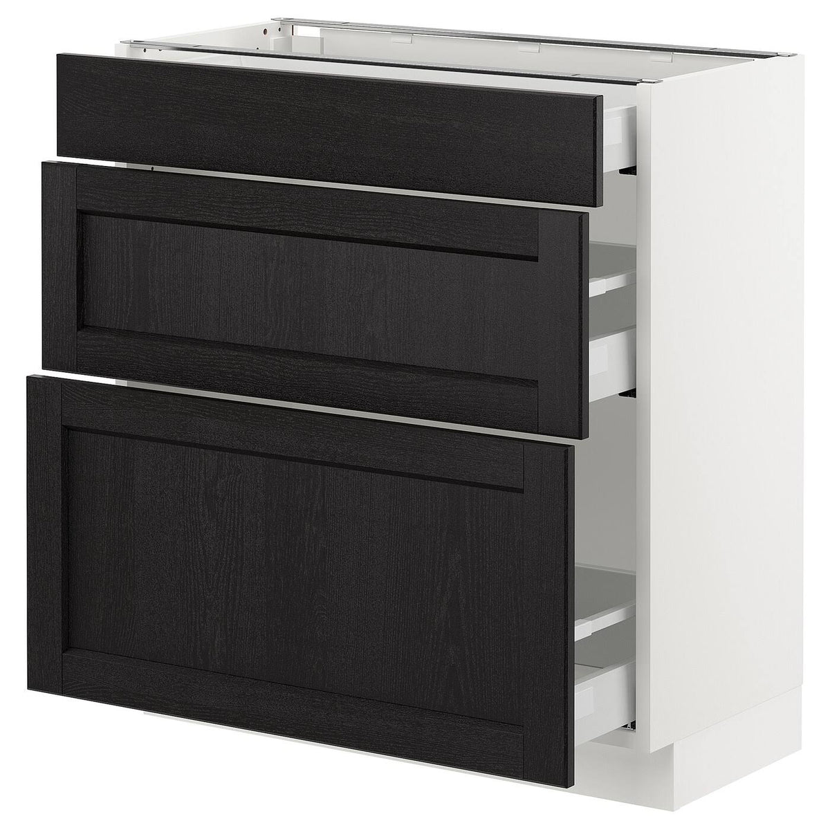 White 3 Drawer Base Cabinet S52254