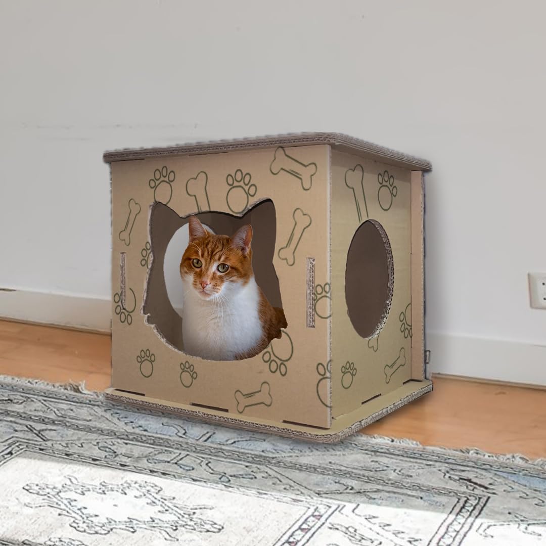 Corrugated Cardboard Cat Scratcher House V23205