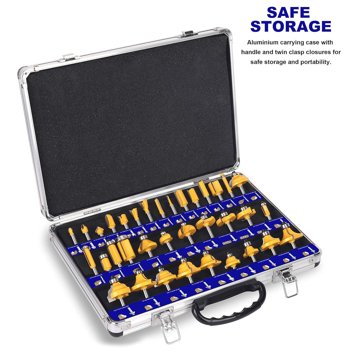 35 Piece Tungsten Carbide Router Bits Set with 1/4 Shank P904