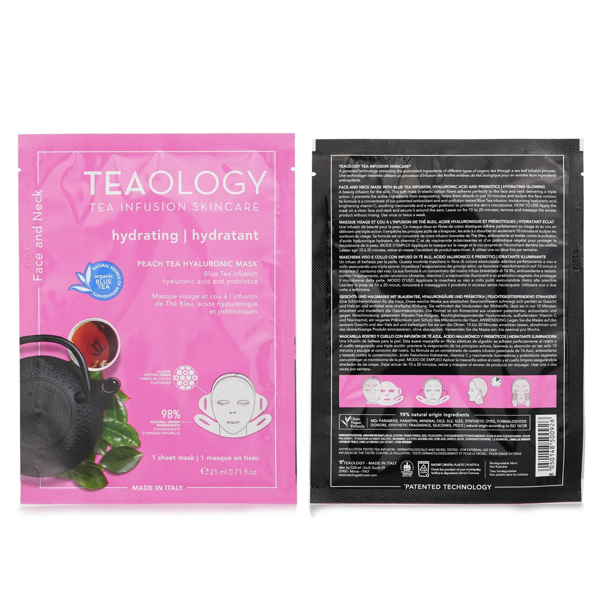 Peach Tea Hyaluronic Face & Neck Mask 21ml H5055