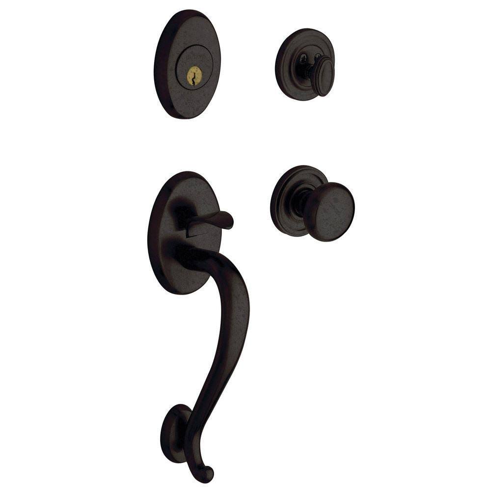 Distressed Oil-Rubbed Bronze Handleset with Classic Knob O18194