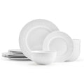 12-Piece White Porcelain Dinnerware Set T332
