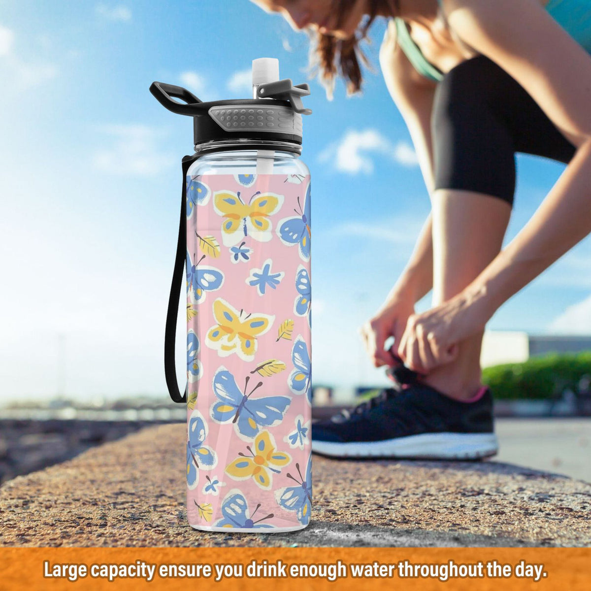 Pink 32oz Tritan Sports Water Bottle with Straw G840032