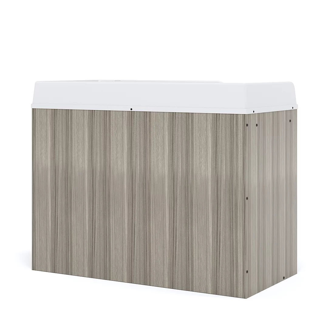 Toddler Walk Up Baby Changing Table with Stairs and Storage, Wood Laminate Finish, Elm Gray Q909774