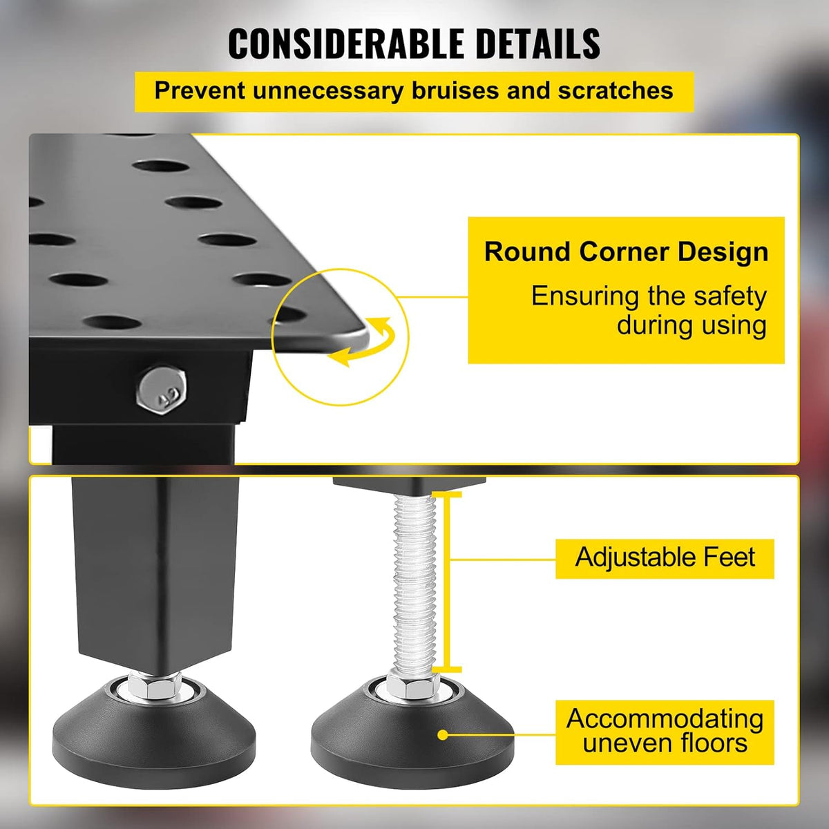 36" x 24" Adjustable Carbon Steel Welding Table I268