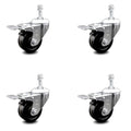3.5 inch Phenolic Swivel Caster Set with Total Lock Brake G4927