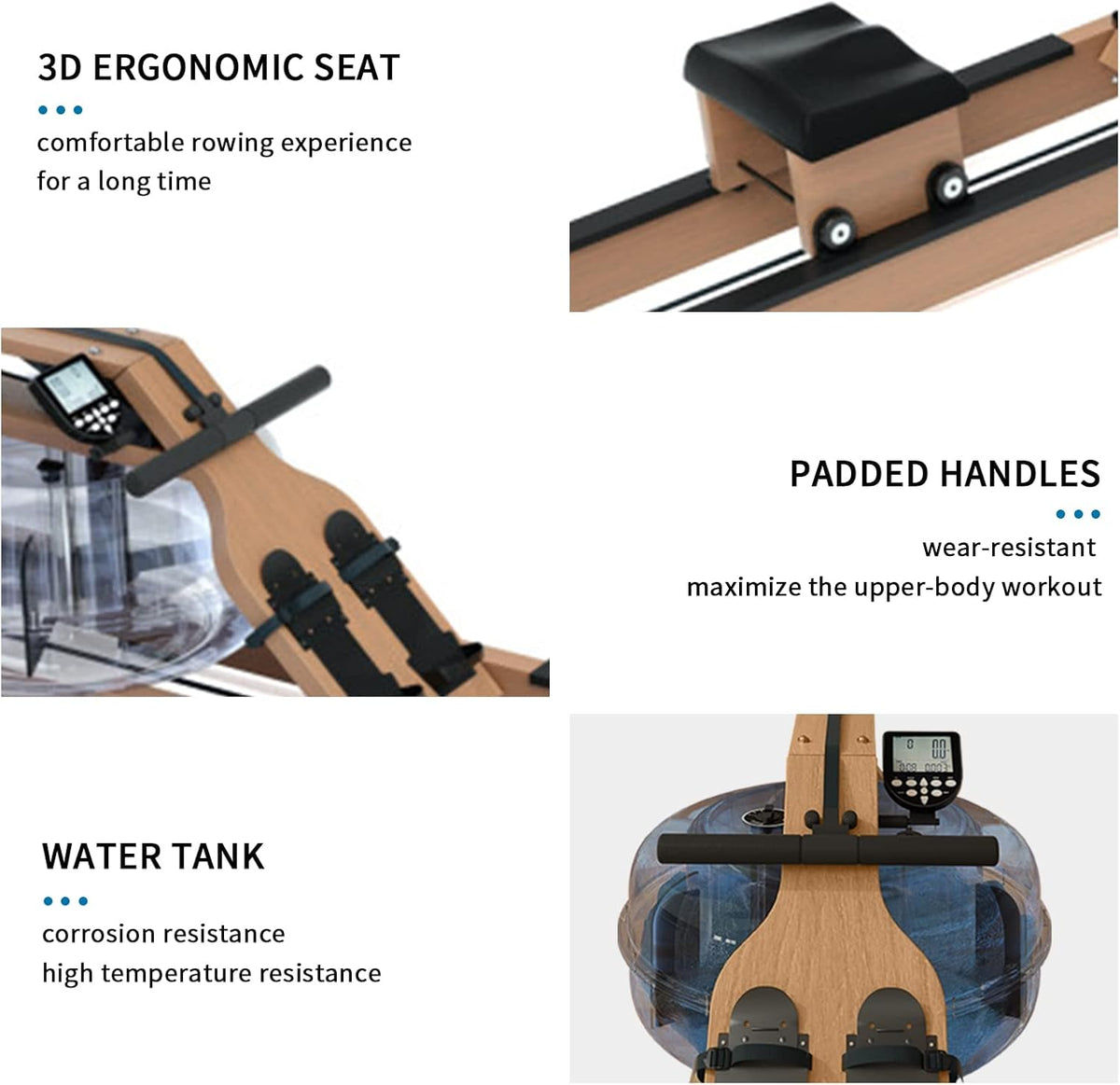 Water Rowing Machine with Bluetooth Monitor F595459