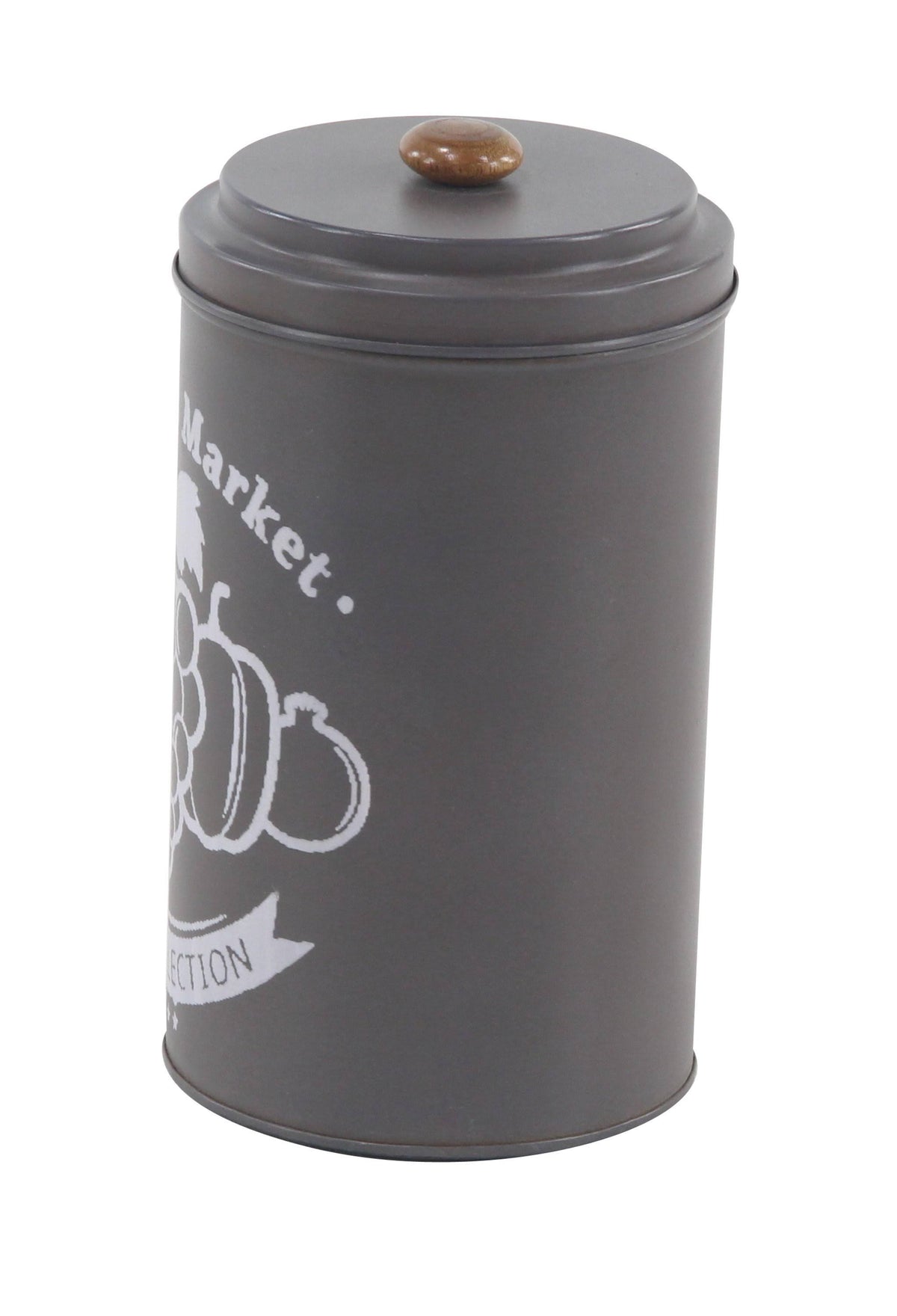 Black Tin Canisters with Wooden Lid, Set of 3 Z9747