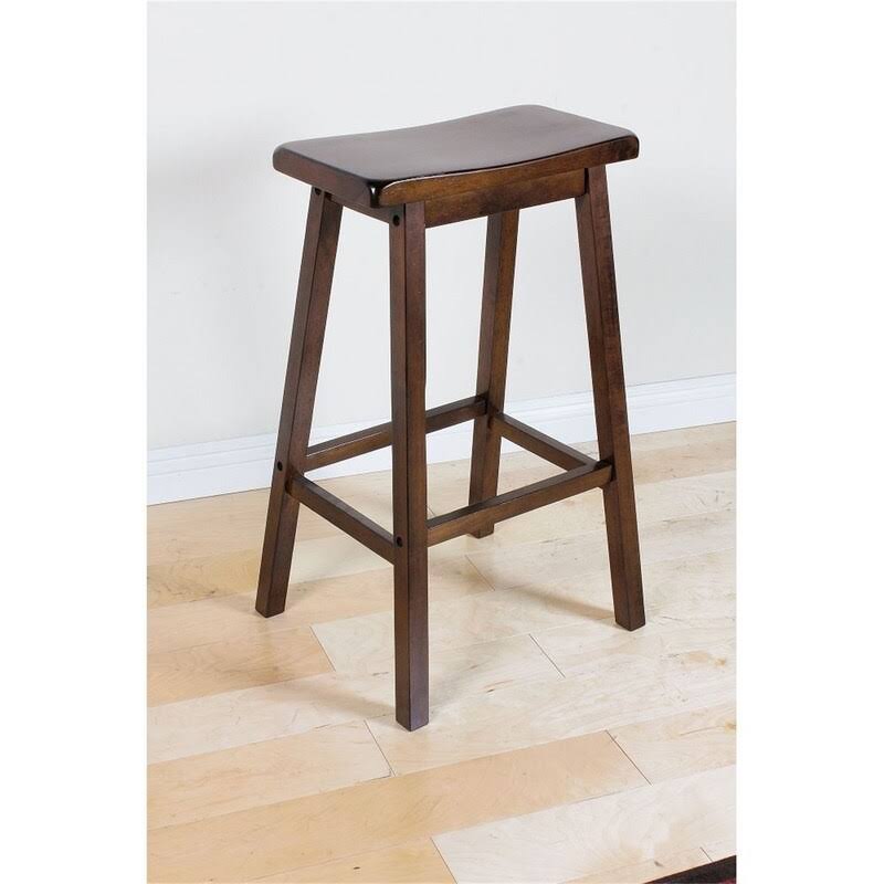 Walnut Wooden Gaucho Bar Stool (Set-2) O6241