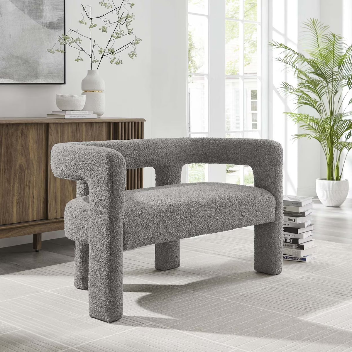Boucle Upholstered Loveseat S128