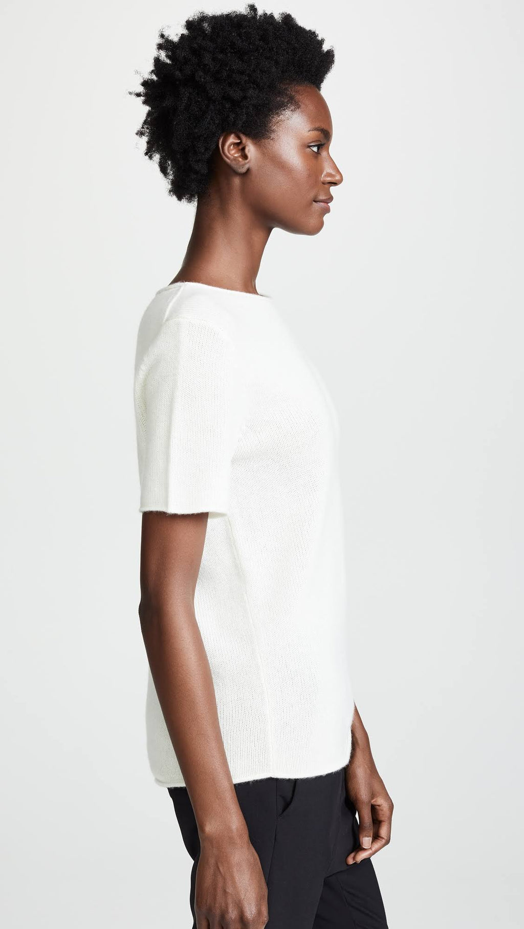 White Cashmere Knit Top K3809