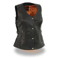 Black Snap Front Fringe Vest Y91254