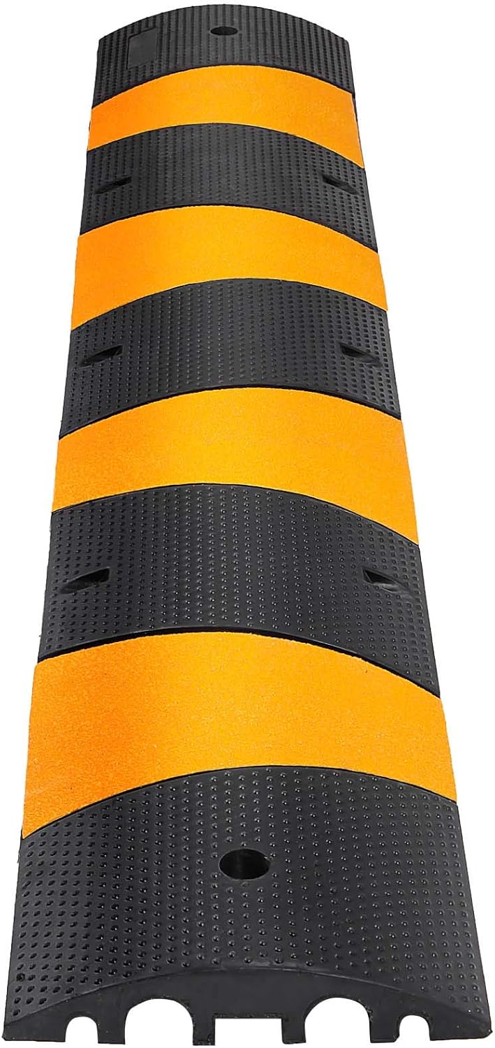 6 Feet Rubber Driveway Cable Protector Ramp 2-Channel T8226