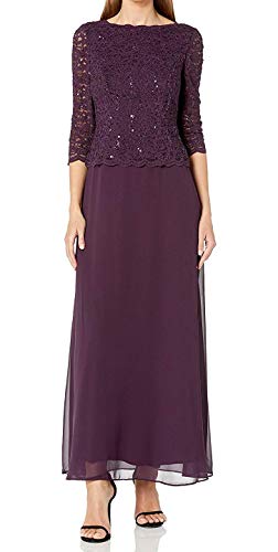 3/4 Sleeve Stretch Lace Bodice One Piece Dress E28079