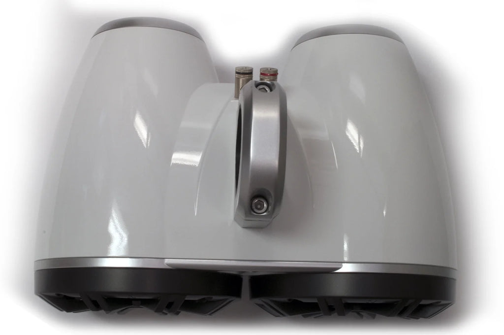White Dual Wake Tower System with Charcoal 6.5" Marine RGB LED Speakers X3916