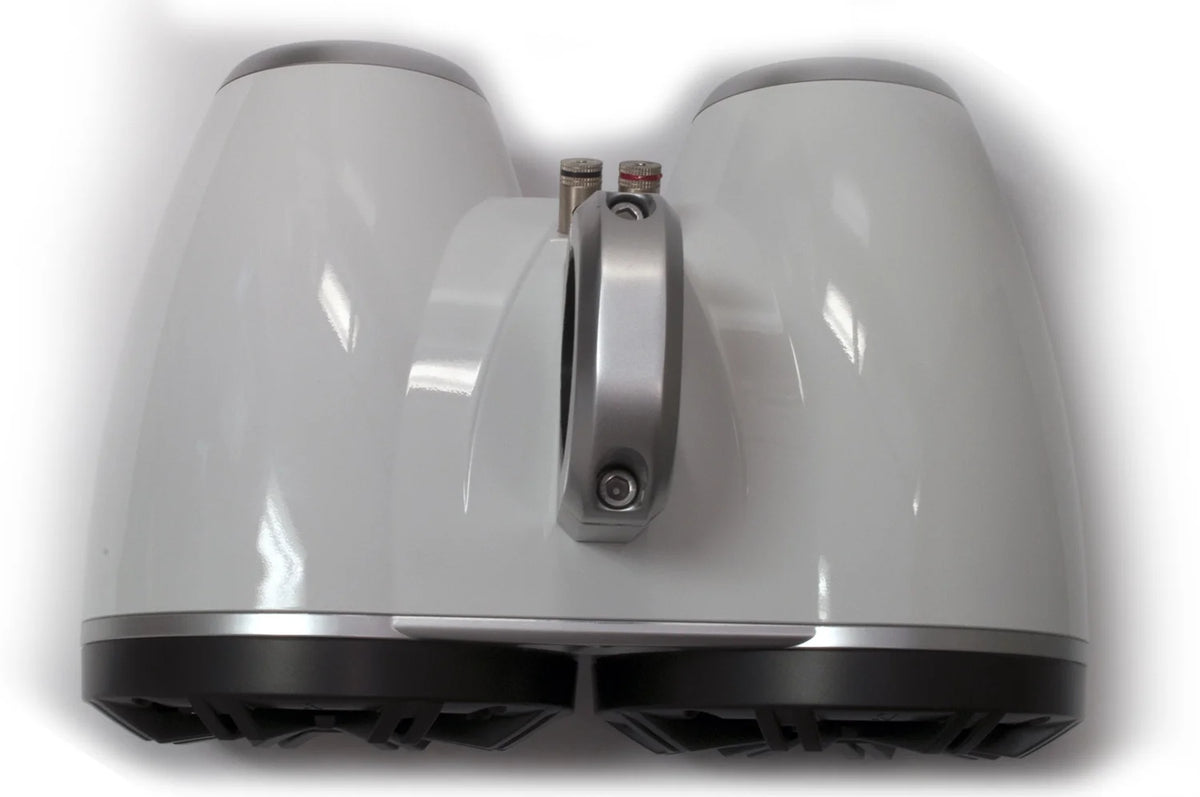 White Dual Wake Tower System with Charcoal 6.5" Marine RGB LED Speakers X3916