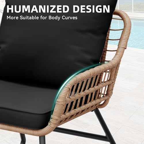 4 Piece Wicker Patio Conversation Set with Cushion & Coffee Table S9879