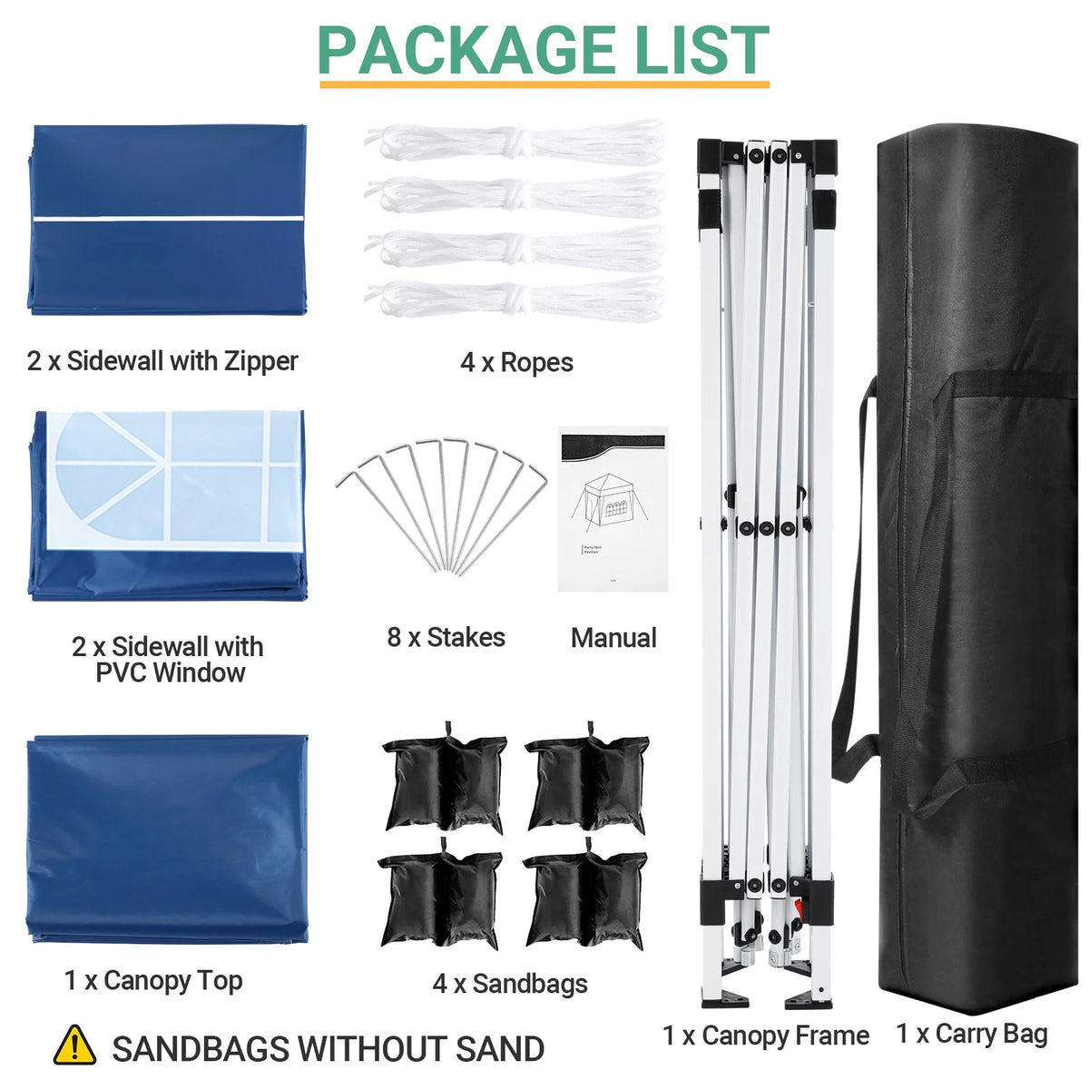 10'x10' Popup Canopy Tent with 4 Removable Sidewalls and Carry Bag B15265